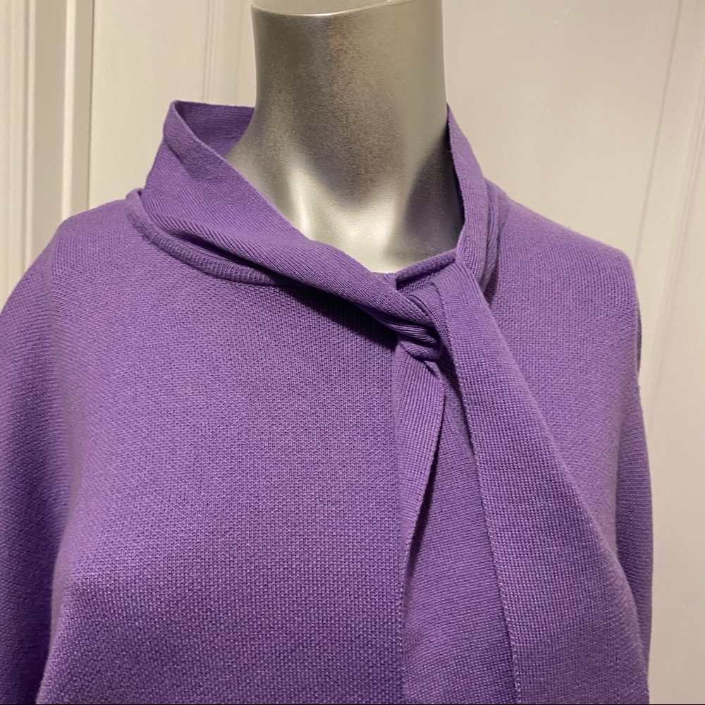 Eloquii Knit Tie Neck Sweater Blouse In Lavender Aura 18 20 Plus Size Pu… - Picture 5 of 11